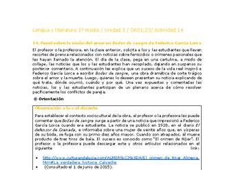 Lengua y Literatura 1 medio-Unidad 3-OA21;23-Actividad 14