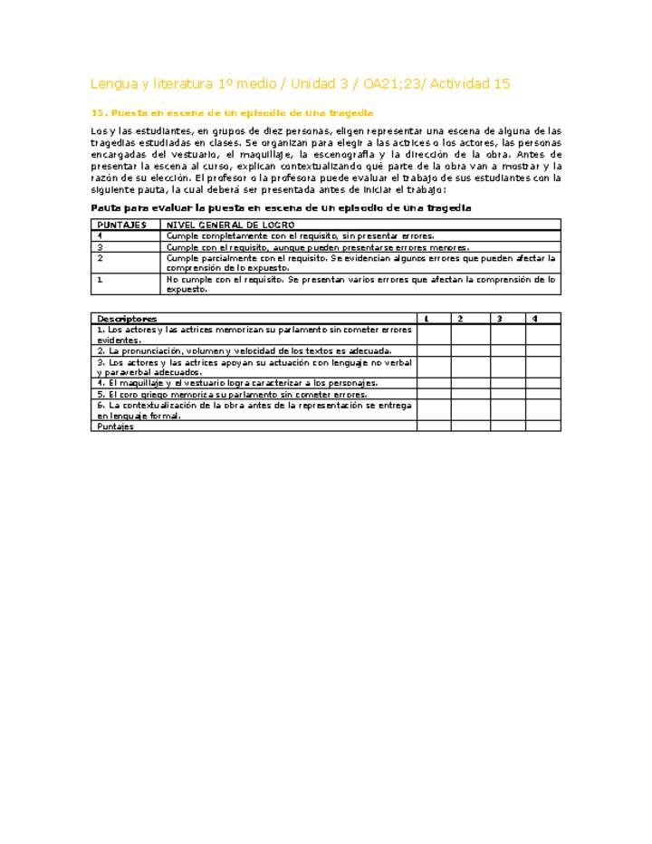 Lengua y Literatura 1 medio-Unidad 3-OA21;23-Actividad 15