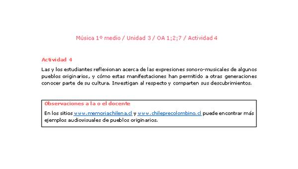 Artes Musicales 1 medio-Unidad 3-OA1;2;7-Actividad 4