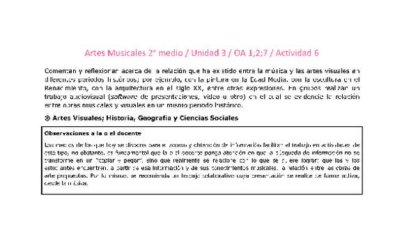 Artes Musicales 2 medio-Unidad 3-OA1;2;7-Actividad 6