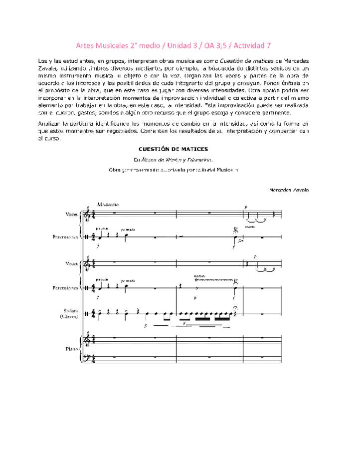 Artes Musicales 2 medio-Unidad 3-OA3;5-Actividad 7