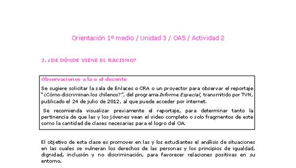 Orientación 1 medio-Unidad 3-OA5-Actividad 2