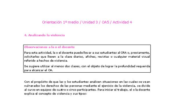 Orientación 1 medio-Unidad 3-OA5-Actividad 4