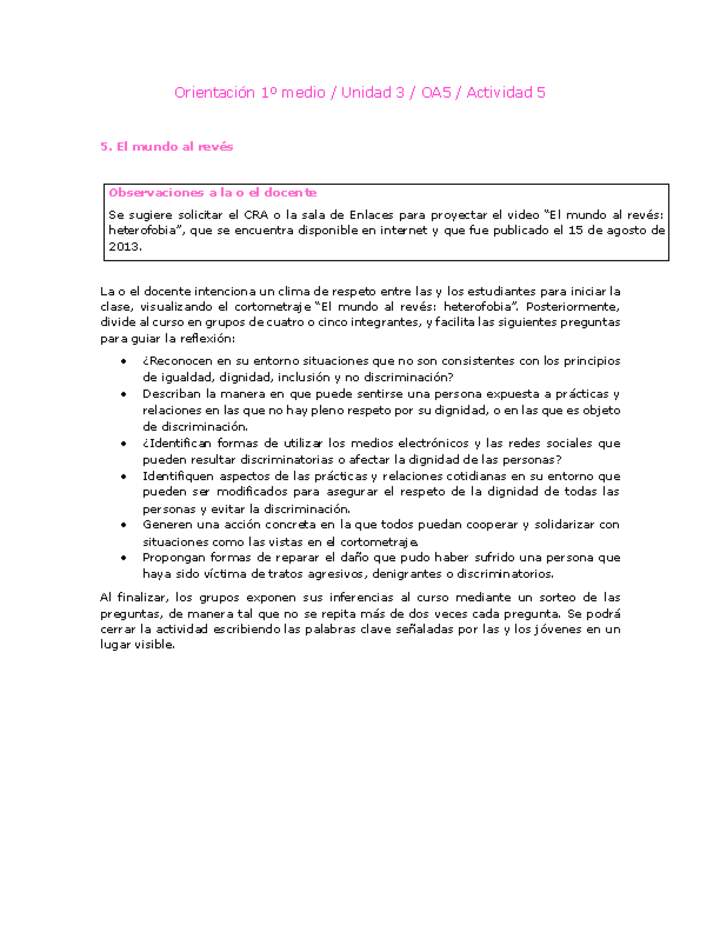 Orientación 1 medio-Unidad 3-OA5-Actividad 5