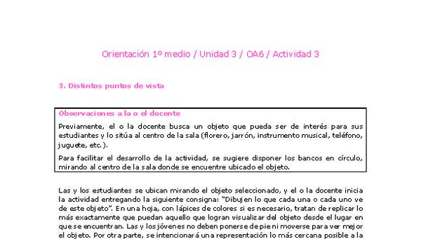 Orientación 1 medio-Unidad 3-OA6-Actividad 3