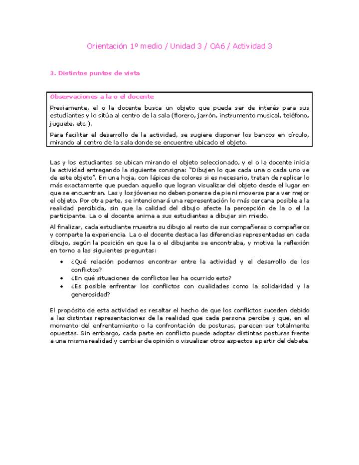 Orientación 1 medio-Unidad 3-OA6-Actividad 3