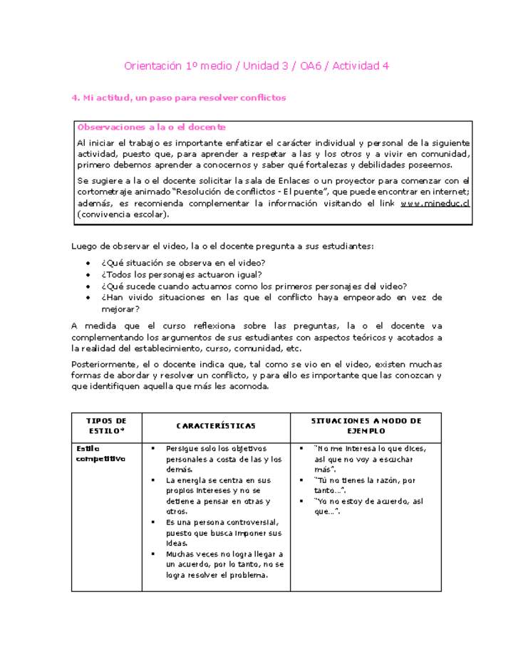 Orientación 1 medio-Unidad 3-OA6-Actividad 4