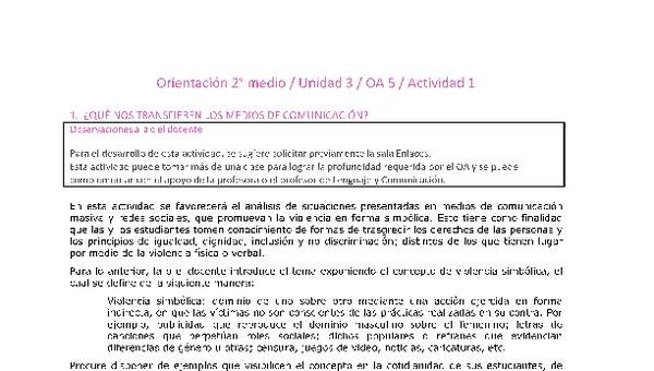 Orientación 2 medio-Unidad 3-OA5-Actividad 1