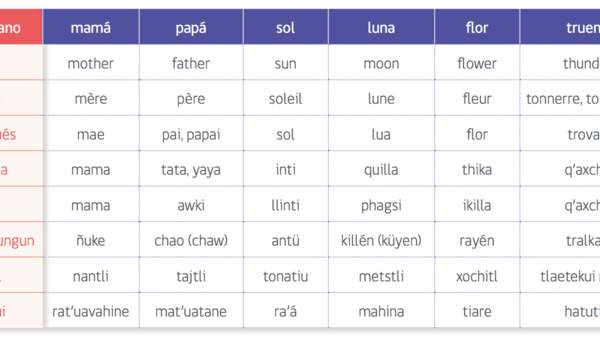 Cuadro de idiomas