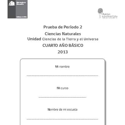 Evaluación para la Unidad 2, Ciencias Naturales 4° básico.