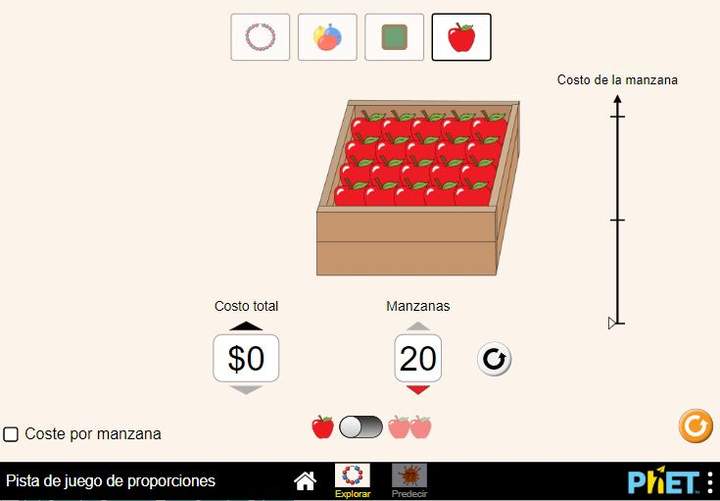 Pista de juego de proporciones