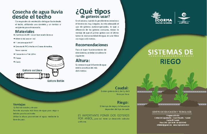 Tríptico sistemas de riego