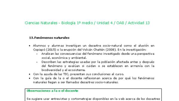 Ciencias Naturales 1 medio-Unidad 4-OA8-Actividad 13