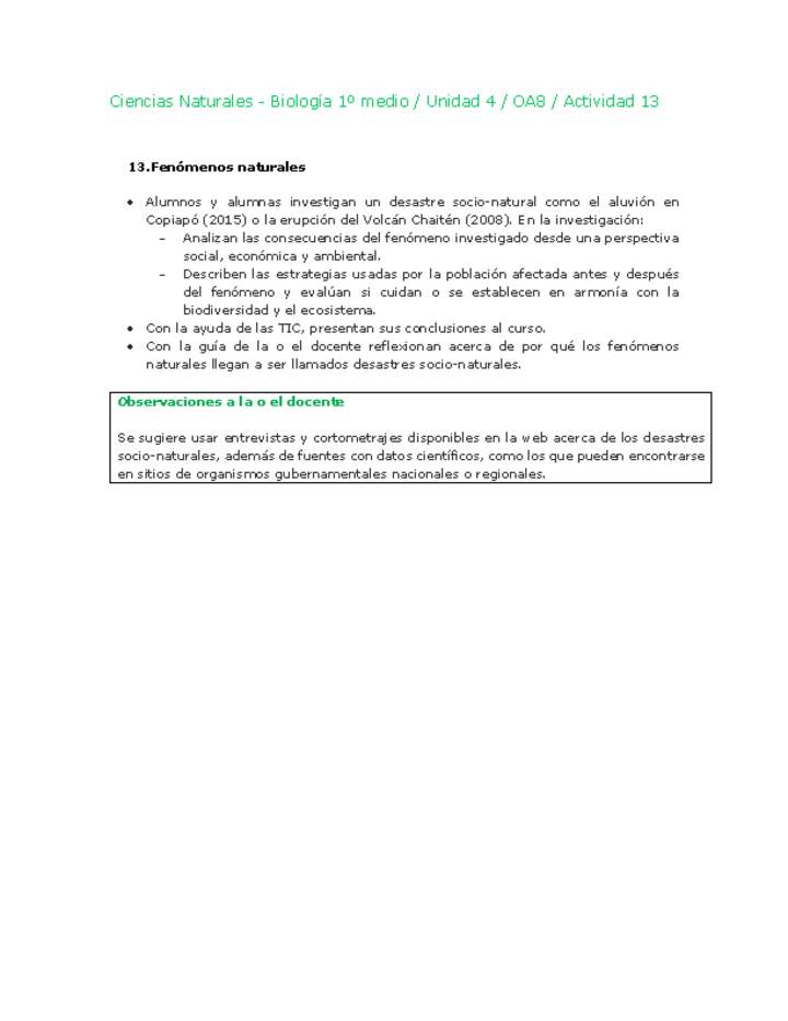 Ciencias Naturales 1 medio-Unidad 4-OA8-Actividad 13