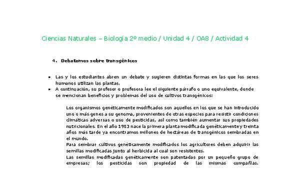 Ciencias Naturales 2 medio-Unidad 4-OA8-Actividad 4