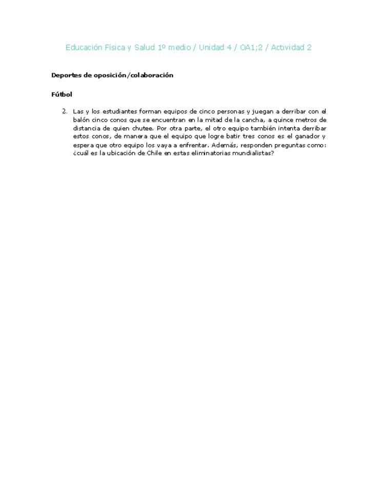 Educación Física 1 medio-Unidad 4-OA1;2-Actividad 2