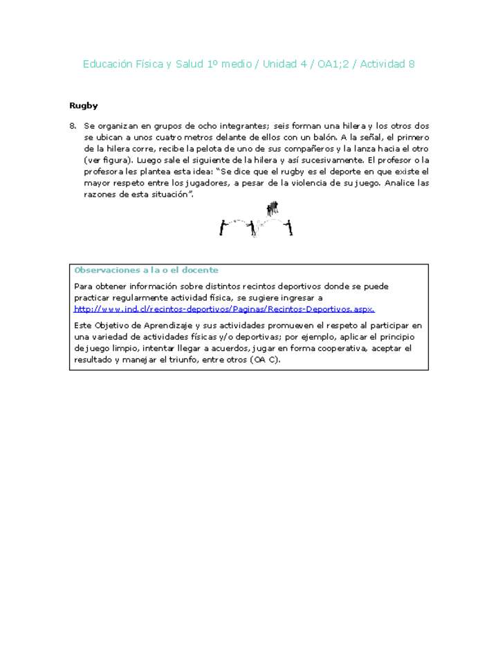 Educación Física 1 medio-Unidad 4-OA1;2-Actividad 8