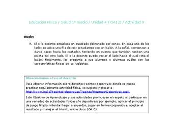 Educación Física 1 medio-Unidad 4-OA1;2-Actividad 9