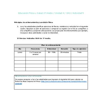 Educación Física 1 medio-Unidad 4-OA3-Actividad 5