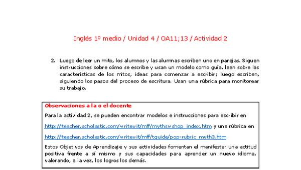 Inglés 1 medio-Unidad 4-OA11;13-Actividad 2