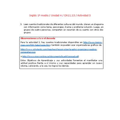 Inglés 1 medio-Unidad 4-OA11;13-Actividad 3