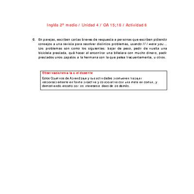 Inglés 2 medio-Unidad 4-OA15;16-Actividad 6