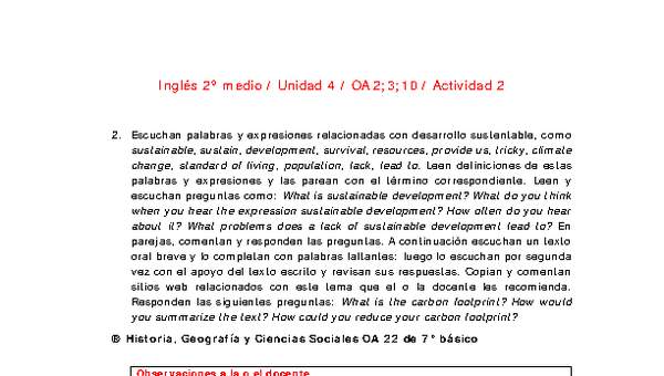 Inglés 2 medio-Unidad 4-OA2;3;10-Actividad 2