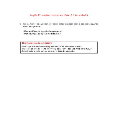 Inglés 2 medio-Unidad 4-OA4;7-Actividad 5