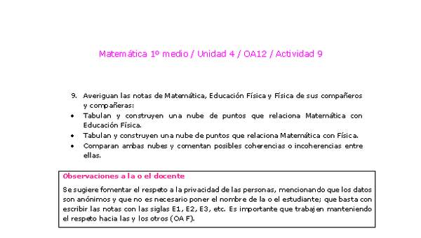 Matemática 1 medio-Unidad 4-OA12-Actividad 9