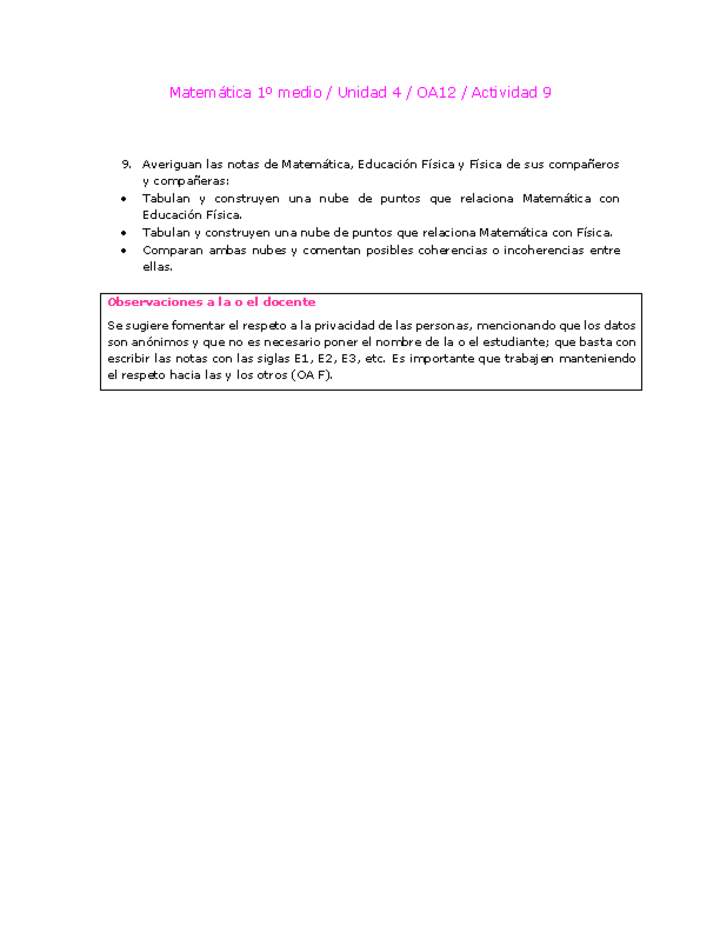 Matemática 1 medio-Unidad 4-OA12-Actividad 9