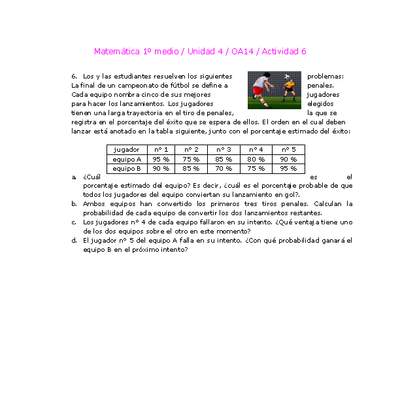 Matemática 1 medio-Unidad 4-OA14-Actividad 6