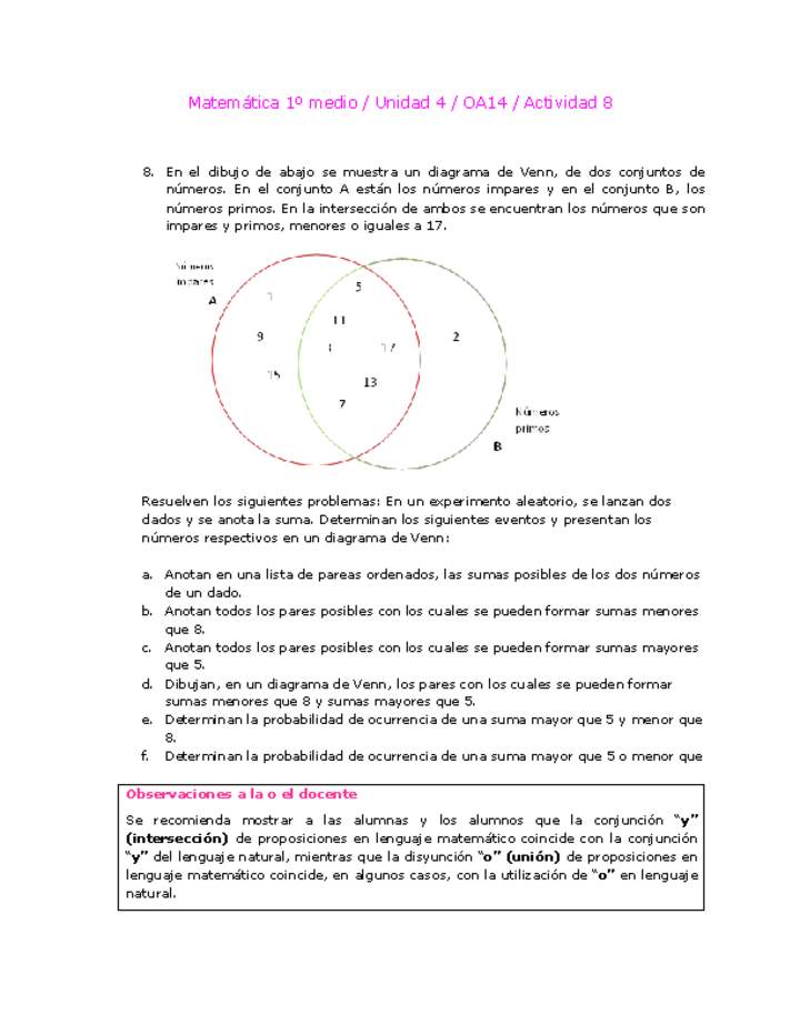 Matemática 1 medio-Unidad 4-OA14-Actividad 8