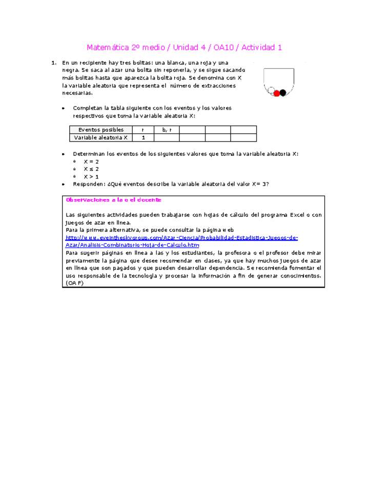 Matemática 2 medio-Unidad 4-OA10-Actividad 1