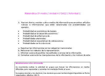 Matemática 2 medio-Unidad 4-OA12-Actividad 1