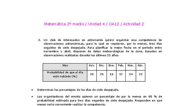 Matemática 2 medio-Unidad 4-OA12-Actividad 2