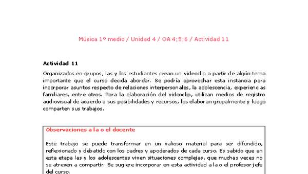 Artes Musicales 1 medio-Unidad 4-OA4;5;6-Actividad 11