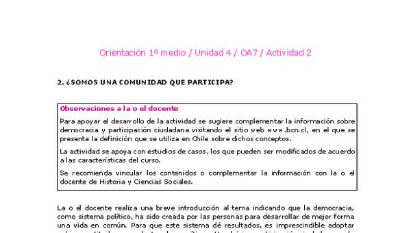 Orientación 1 medio-Unidad 4-OA7-Actividad 2