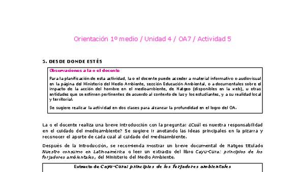 Orientación 1 medio-Unidad 4-OA7-Actividad 5