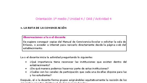 Orientación 1 medio-Unidad 4-OA8-Actividad 4