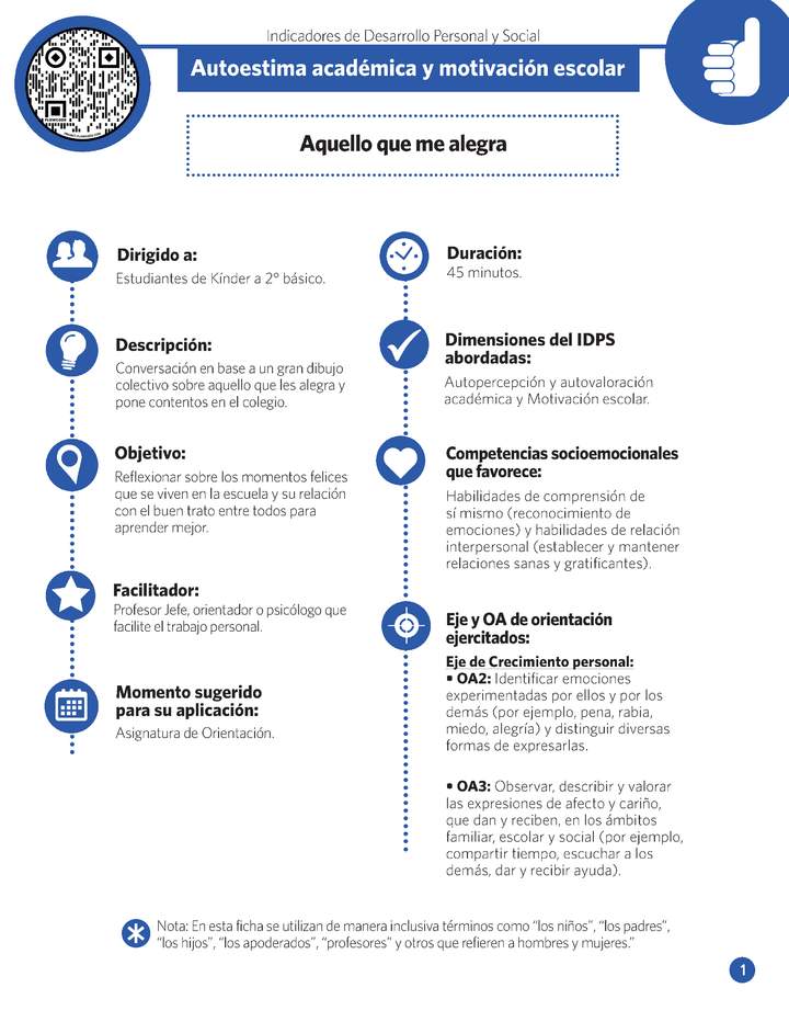 Ficha IDPS: Aquello que me alegra.