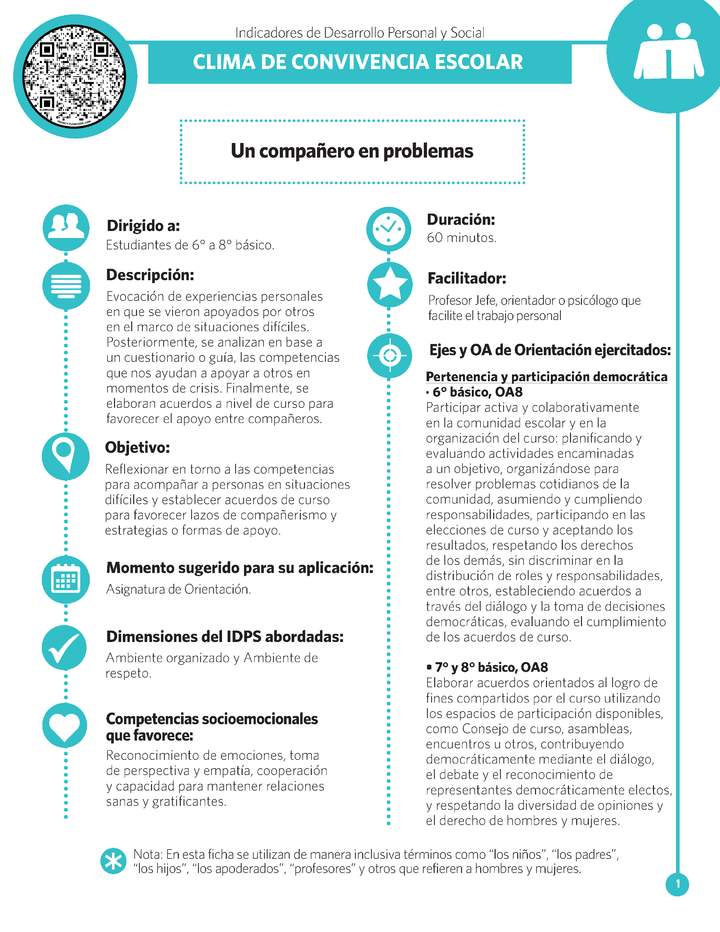 Ficha IDPS: Un compañero en problemas.