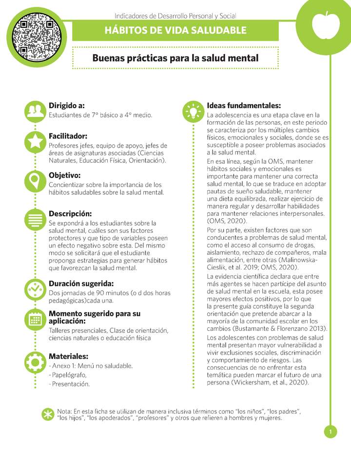 Ficha IDPS: Buenas prácticas para la salud mental.