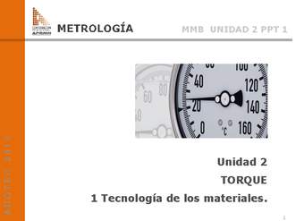 Presentación Torque; tecnología de los materiales