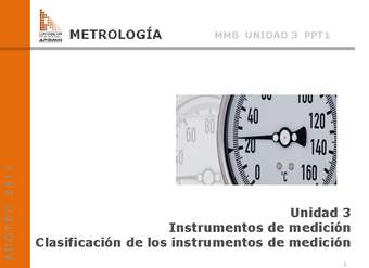 Presentación Clasificación de los instrumentos de medición