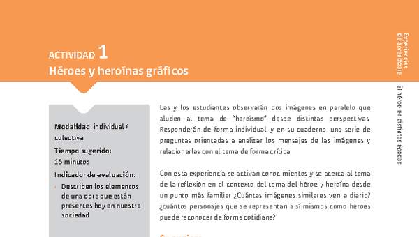 Sugerencia para el profesor: Actividad 1. Héroes y heroínas gráficos