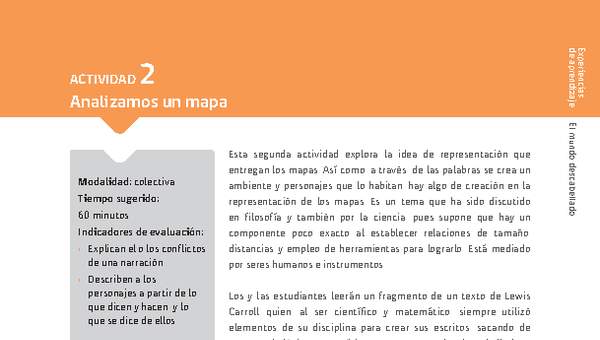 Sugerencia para el profesor: Actividad 2: Analizamos un mapa