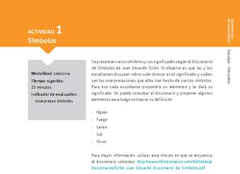 Sugerencia para el profesor:Actividad 1: Símbolos
