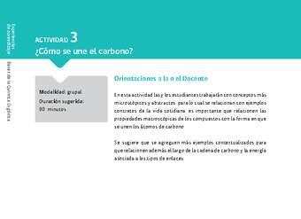 Sugerencia para el profesor: Actividad 3. ¿Cómo se une el carbono?