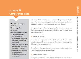 Sugerencia para el profesor: Actividad 4: Comparamos ideas