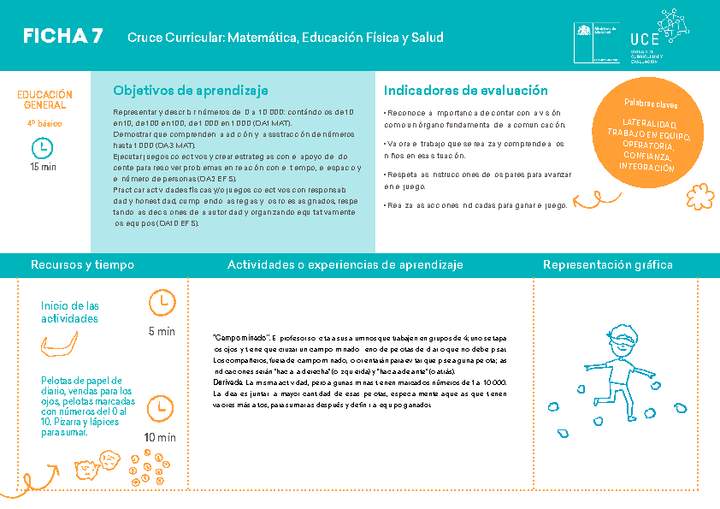 4° básico, Ficha N° 7 Movimiento en 15 minutos